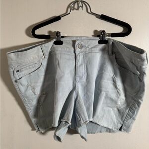 Torrid Blue Jean Shorts Relaxed Fit Cuffed Hem